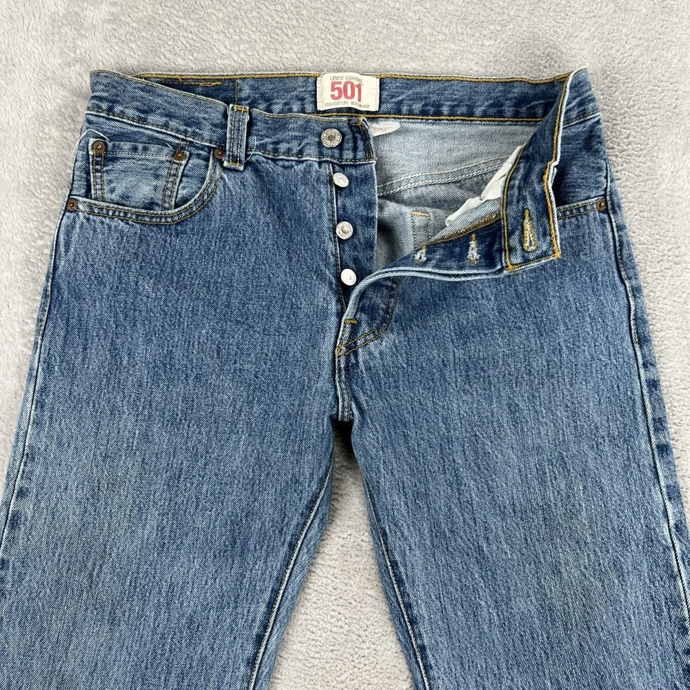 Levis 501 Original Straight Leg Jeans 30x30 Blue Men Button Fly Made in Egypt